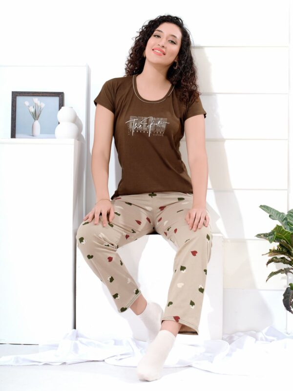 Women’s Full Night Suit in Shinker Fabric | Comfortable Sleepwear Set | Sizes S, M, L, XL, XXL - Image 12