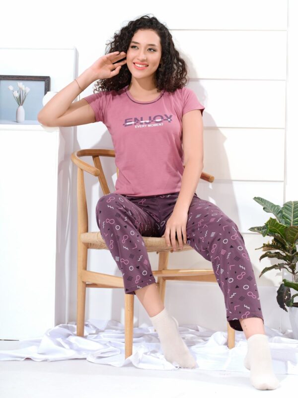 Women’s Full Night Suit in Shinker Fabric | Comfortable Sleepwear Set | Sizes S, M, L, XL, XXL - Image 7