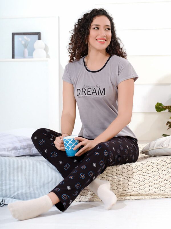 Women’s Full Night Suit in Shinker Fabric | Comfortable Sleepwear Set | Sizes S, M, L, XL, XXL - Image 3