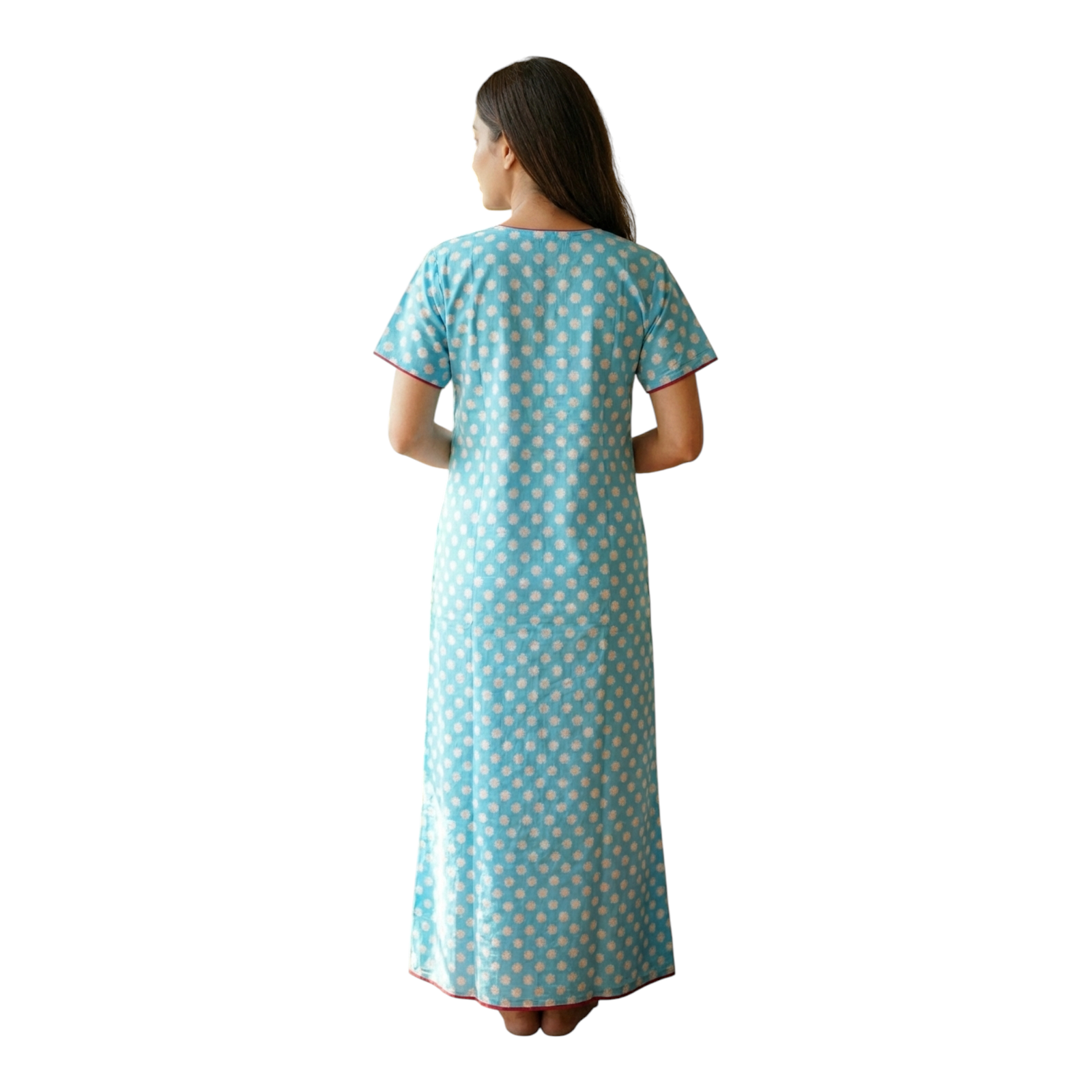 Satyam Nighties Women’s A-Line Cotton Nighty | Regular Size Night Dress | Soft & Breathable Sleepwear | Comfortable Length 55 Inch