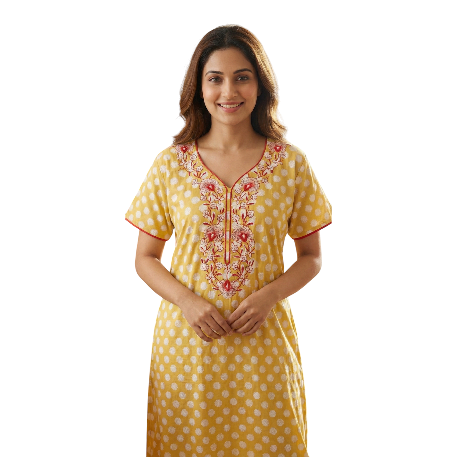 Satyam Nighties Women’s A-Line Cotton Nighty | Regular Size Night Dress | Soft & Breathable Sleepwear | Comfortable Length 55 Inch