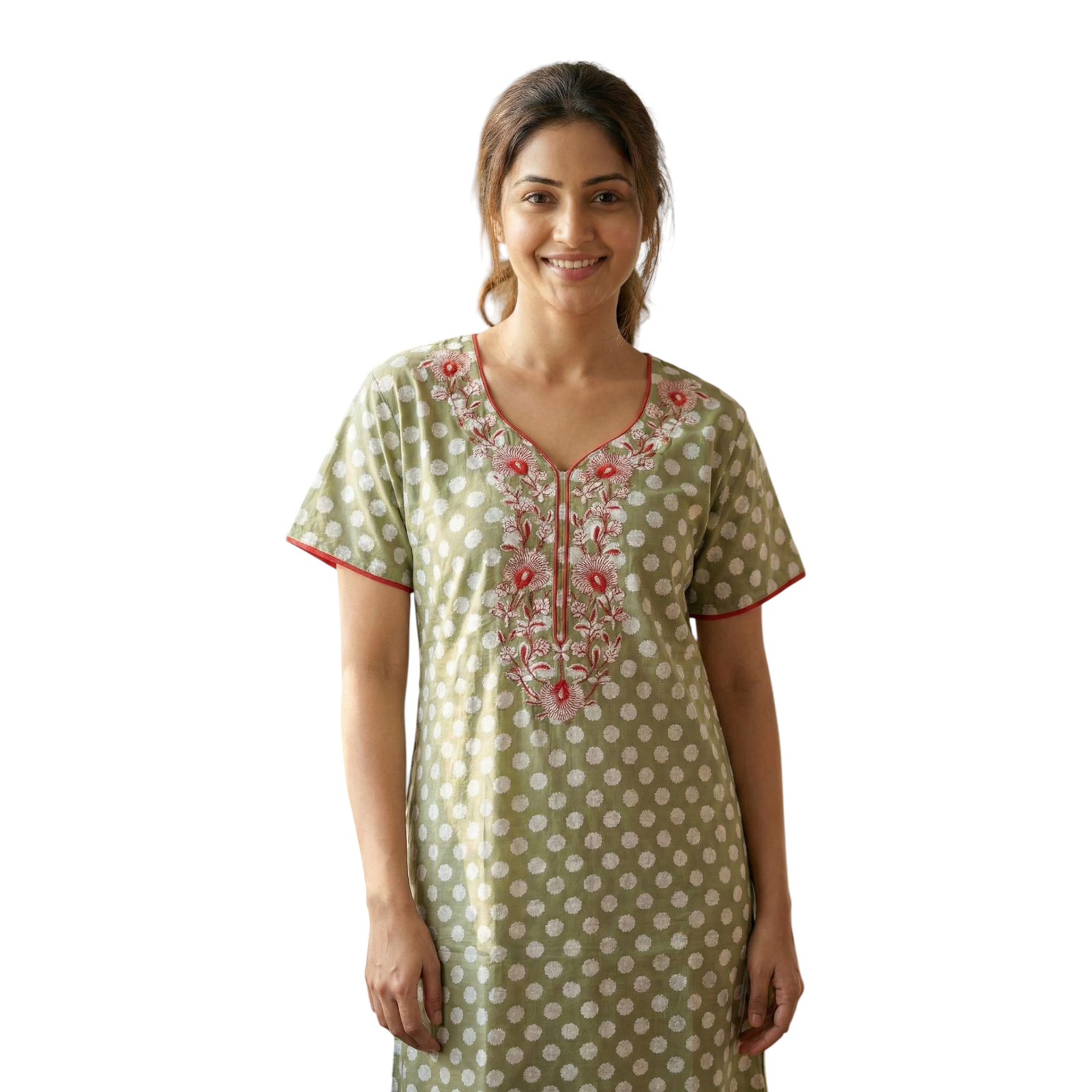 Satyam Nighties Women’s A-Line Cotton Nighty | Regular Size Night Dress | Soft & Breathable Sleepwear | Comfortable Length 55 Inch