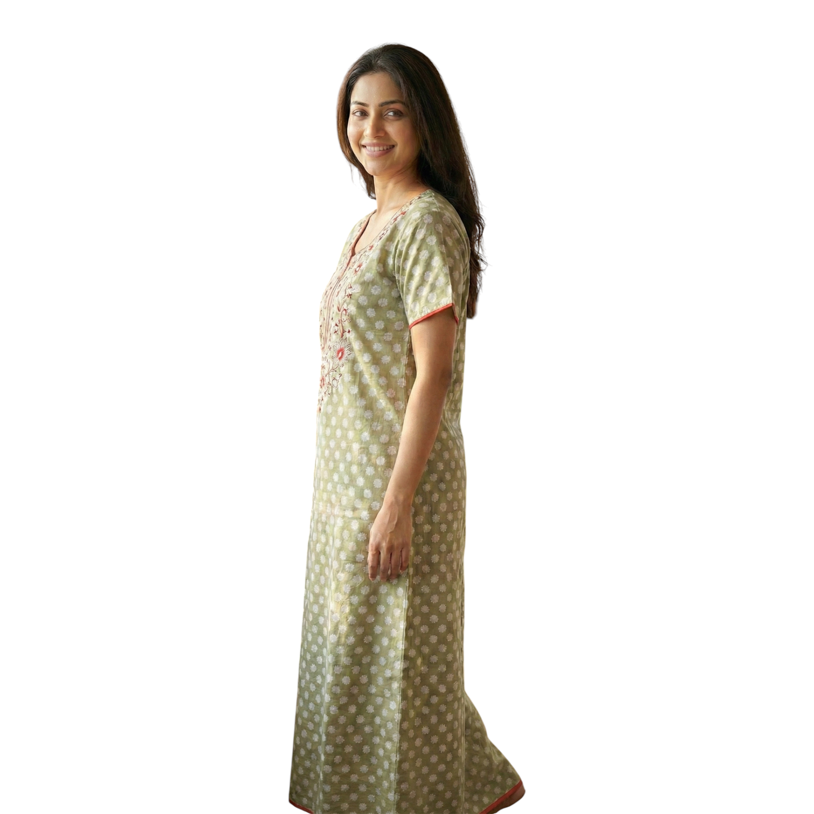 Satyam Nighties Women’s A-Line Cotton Nighty | Regular Size Night Dress | Soft & Breathable Sleepwear | Comfortable Length 55 Inch