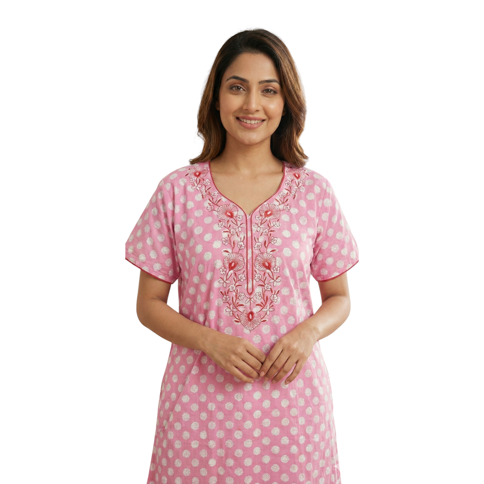 Satyam Nighties Women’s A-Line Cotton Nighty | Regular Size Night Dress | Soft & Breathable Sleepwear | Comfortable Length 55 Inch