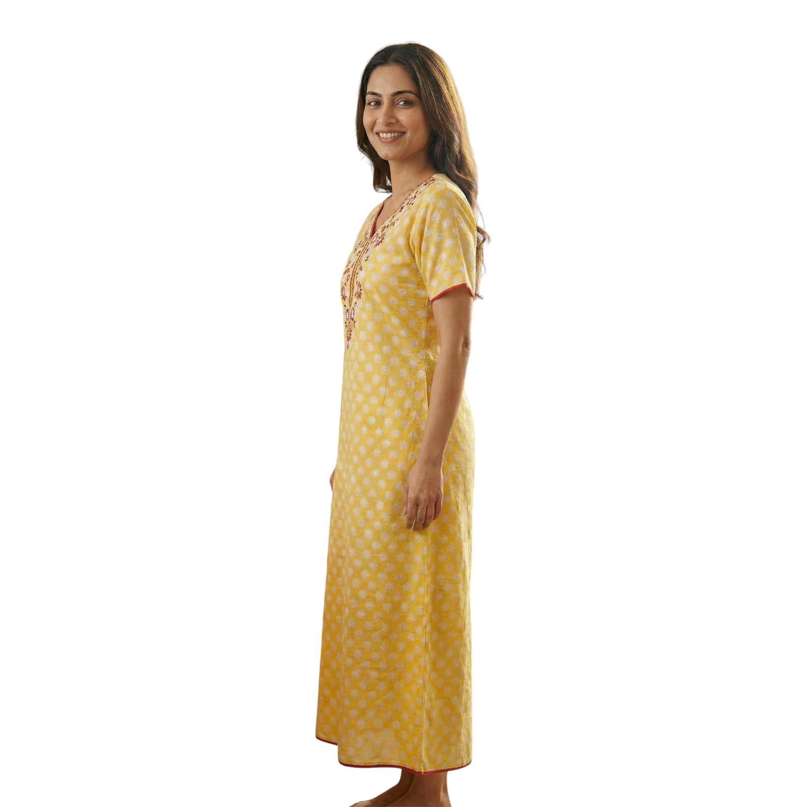 Satyam Nighties Women’s A-Line Cotton Nighty | Regular Size Night Dress | Soft & Breathable Sleepwear | Comfortable Length 55 Inch